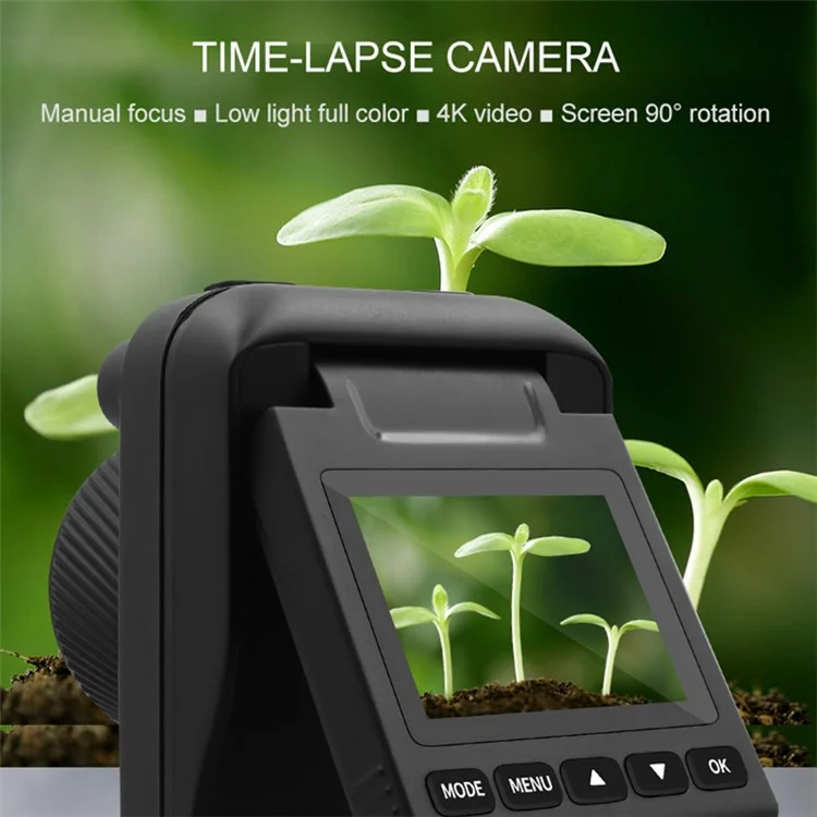 Câmera de Time-Lapse 4K TL3000 com Visão Noturna em Cores Full, Câmera de Segurança para Construção Civil, Gravação de Vlogs