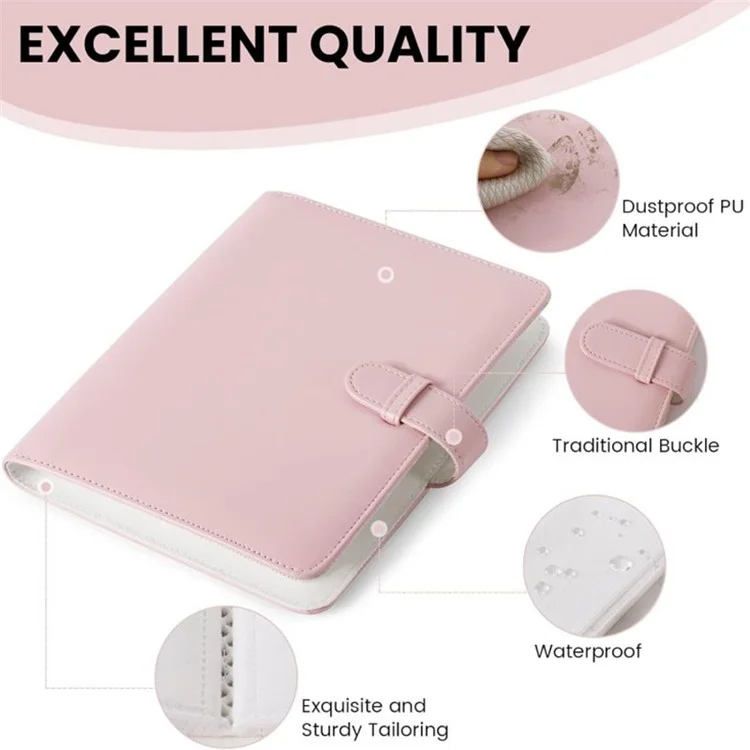 Pour les photos Instax de 3 pouces, album en cuir PU et PVC 256 poches, cadres, autocollants, kit d'accessoires 7 en 1 - Blanc