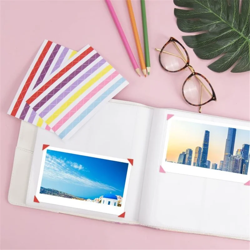 Accessories Kit for Instant Camera Parts with PU Leather Album, Acrylic Photo Frames, Stickers - Black