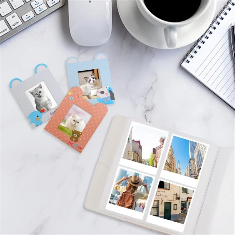 Accessories Kit for Instant Camera Parts with PU Leather Album, Acrylic Photo Frames, Stickers - Black