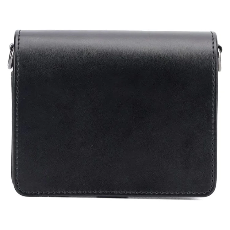 Para Instax mini Evo Bolsa de Câmera de Couro PU Retro Anti-queda Capa Protetora com Alça de Ombro - Preto