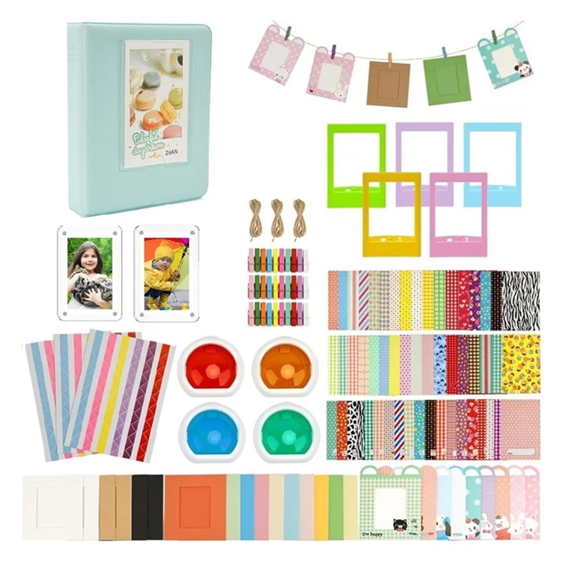 Accessory Kit for Fujifilm Instax Mini 11 / 12 Camera Photo Album, Frames, 4 Color Filter - Light Green