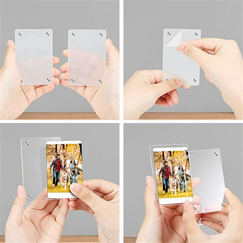 4 Stück / Set 3-Zoll-Polaroid-Bilderrahmen Kühlschrank-Magnetaufkleber für Fujifilm Instax Mini 12 11 9