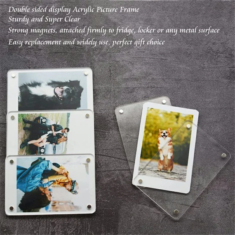 4 Stück / Set 3-Zoll-Polaroid-Bilderrahmen Kühlschrank-Magnetaufkleber für Fujifilm Instax Mini 12 11 9