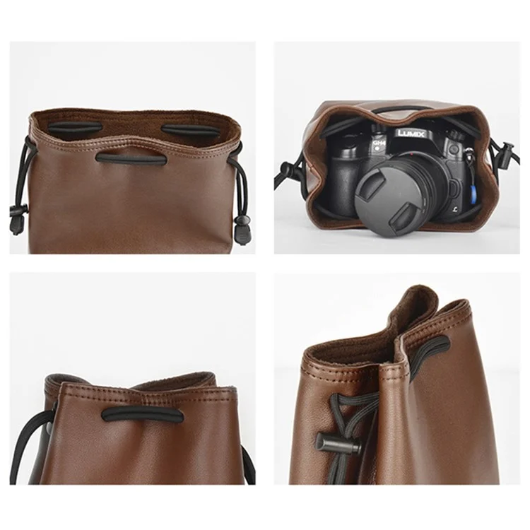 CWATCUN H60 For Canon Nikon Sony Waterproof PU Leather Camera Lens Bag, Size M