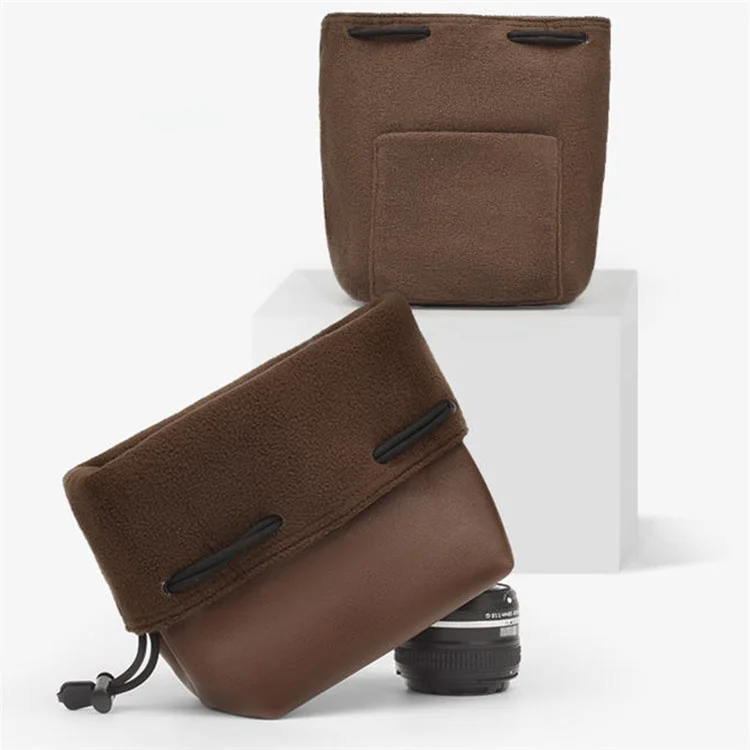 CWATCUN H60 For Canon Nikon Sony Waterproof PU Leather Camera Lens Bag, Size M