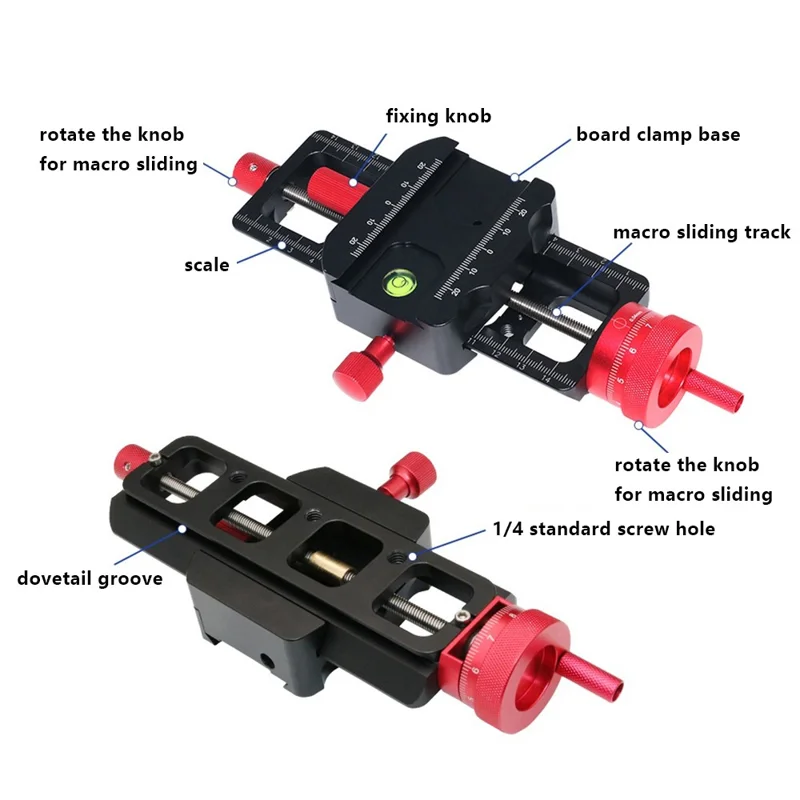 H045 Camera Tripod Slider Macro Slide Rail Photography Quick Release Plate Clamp Base