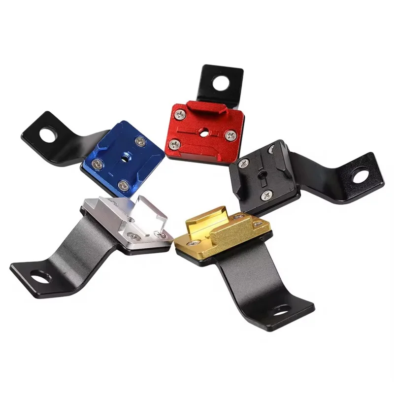 G082 Pour GoPro Action Camera Motorcycle Rearview Mirror Mount Bracket CNC Aluminum Alloy Camera Holder - Black