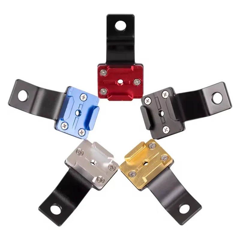 G082 Pour GoPro Action Camera Motorcycle Rearview Mirror Mount Bracket CNC Aluminum Alloy Camera Holder - Black