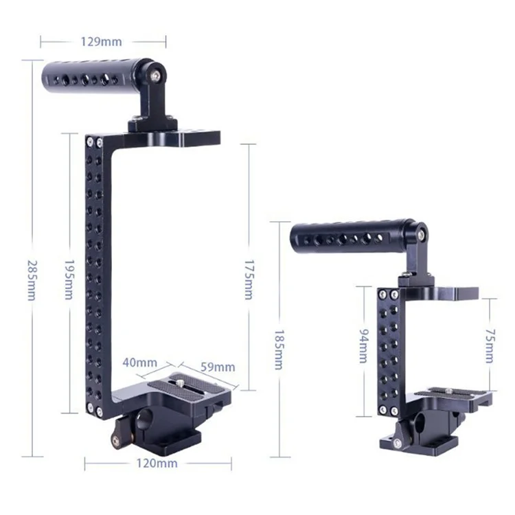 M130 Aluminium Alliage Anti-thake Came Cage Cage Stabilisateur de Chembal Pour le Vlogging Live Streating