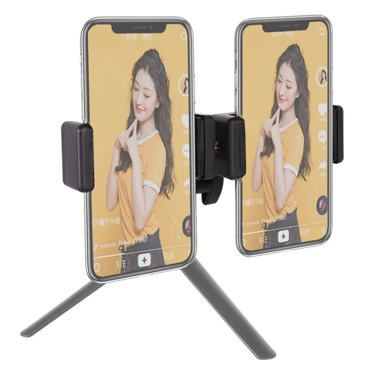 Z011 Clip per telefono cellulare a doppia testa Rotazione a 360 gradi Supporto per live streaming 