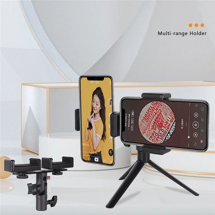 Z011 Clip per telefono cellulare a doppia testa Rotazione a 360 gradi Supporto per live streaming 