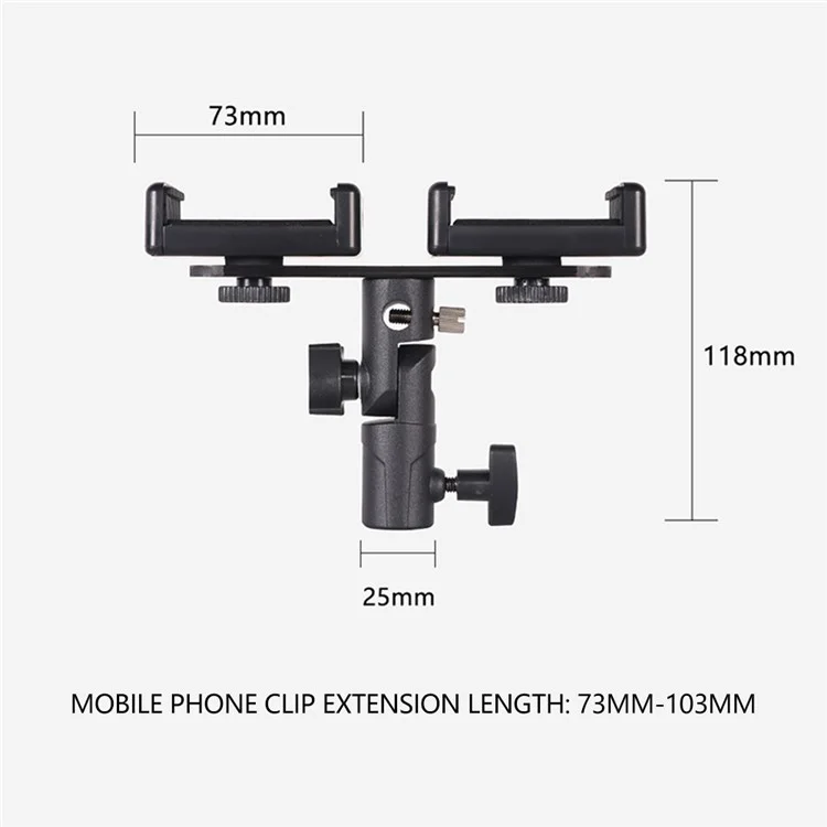 Z011 Clip per telefono cellulare a doppia testa Rotazione a 360 gradi Supporto per live streaming 