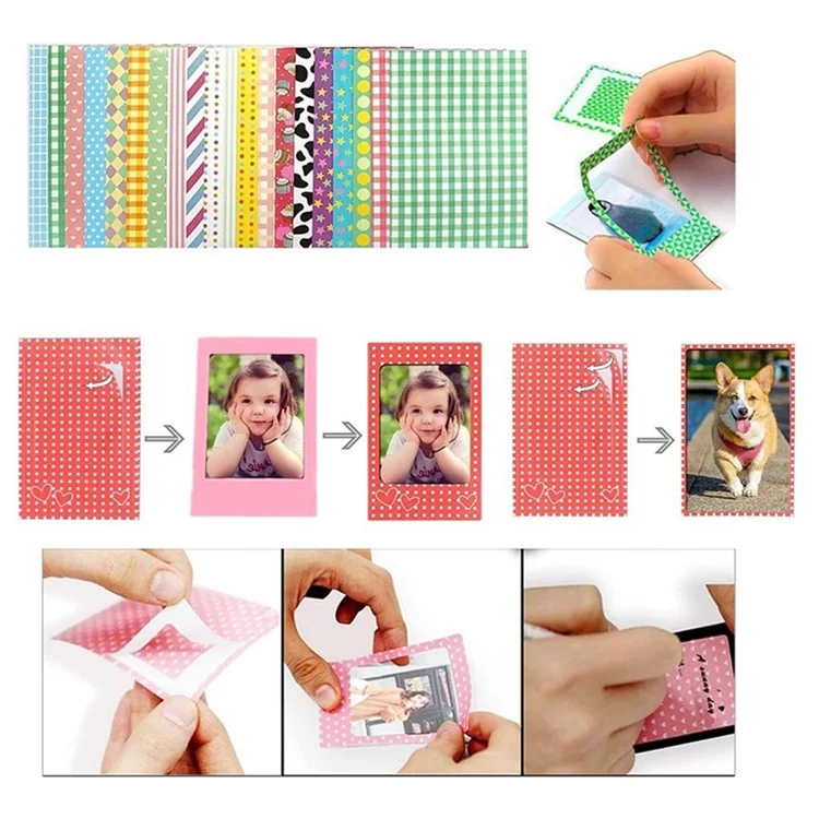 Desktop / Hanging 3-inch Photo Frame Sticker with Shoulder Strap for Fujifilm Instax Camera
