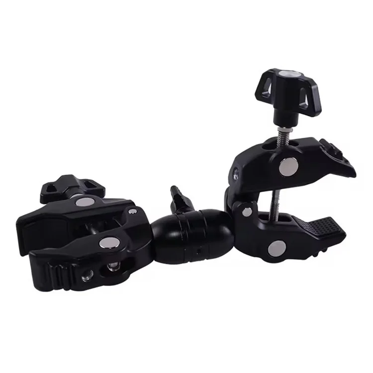 Grampo de Câmera Dupla Z074, Pinça Caranguejo, Suporte de Monitor, Braço Mágico com Cabeça de Bola Dupla