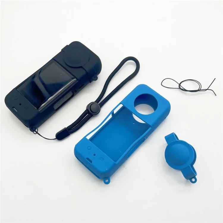 For Insta360 X3 Camera Body Silicone Cover Protective Case with Lens Guard - Black