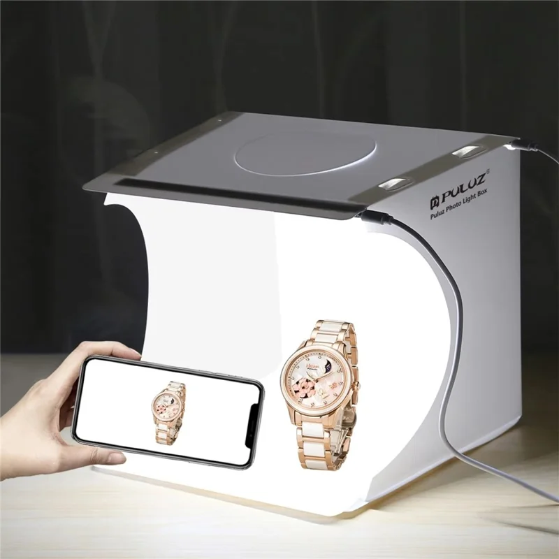 PULUZ PU5028 24cm x 23cm x 23cm Portable Folding Photo Studio 550LM LED Light Box with 1 LED Panel