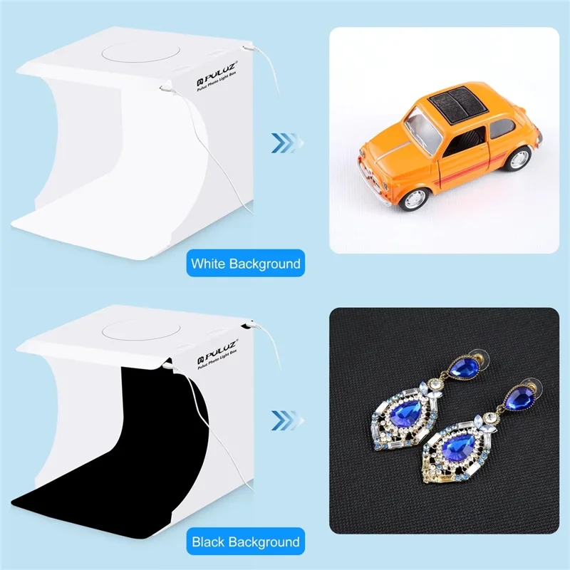 PULUZ PU5029 24cm x 23cm x 23cm Portable Folding Photo Studio LED Light Box with 2 LED Panels