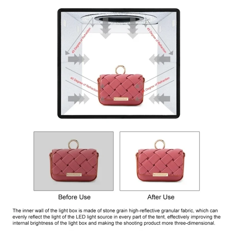 PULUZ PU5025B 25cm High CRI Ring Light Foldable LED Photo Studio Box with 12 Color Backdrops