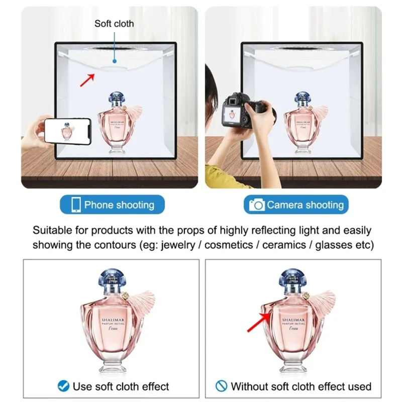 PULUZ PU5025B 25cm High CRI Ring Light Foldable LED Photo Studio Box with 12 Color Backdrops