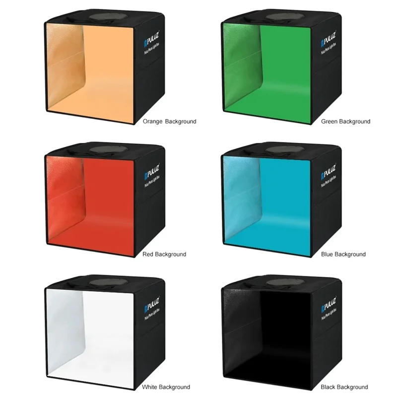 PULUZ PU5032 30cm Portable Folding Photo Studio Box with High CRI LED Ring Light and 6 Color Backdrops