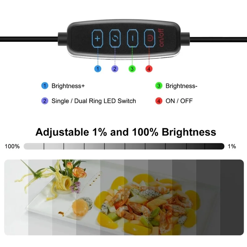 PULUZ PU5032 30cm Portable Folding Photo Studio Box with High CRI LED Ring Light and 6 Color Backdrops