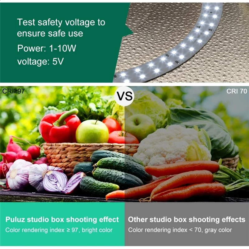 PULUZ PU5032 30cm Portable Folding Photo Studio Box with High CRI LED Ring Light and 6 Color Backdrops
