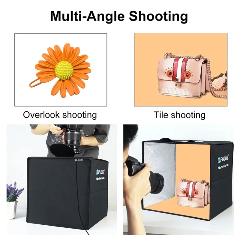 PULUZ PU5032 30cm Portable Folding Photo Studio Box with High CRI LED Ring Light and 6 Color Backdrops
