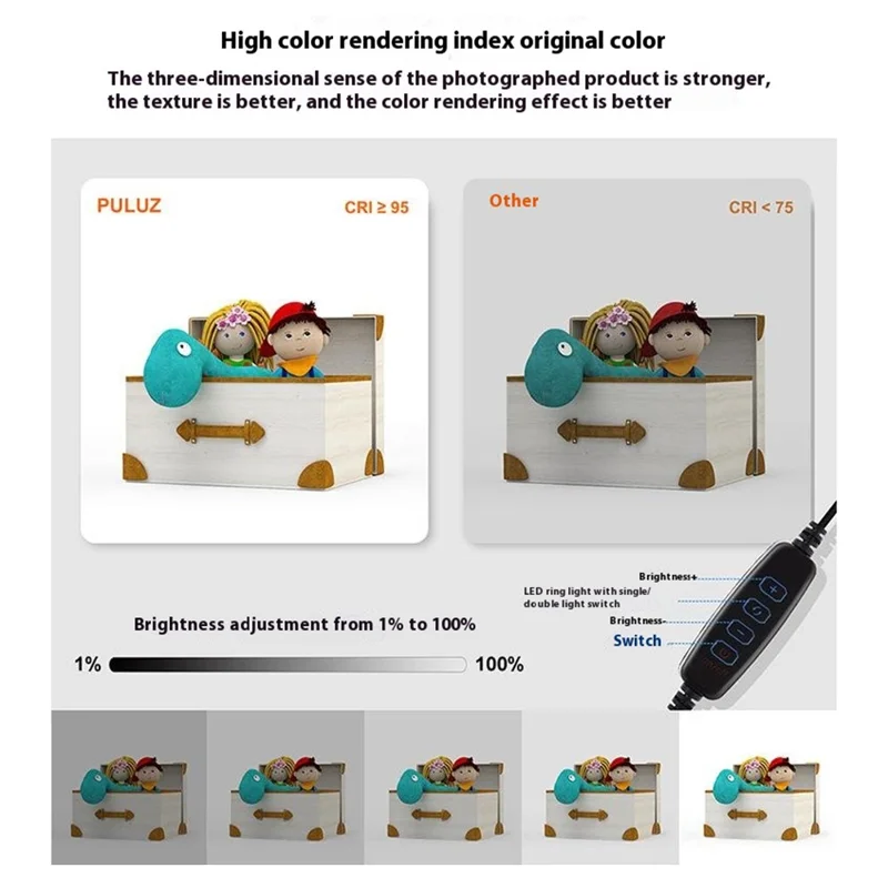 PULUZ PKT3200 30cm Portable Folding Photo Studio Light Box LED Photography Tent with Shadowless Light