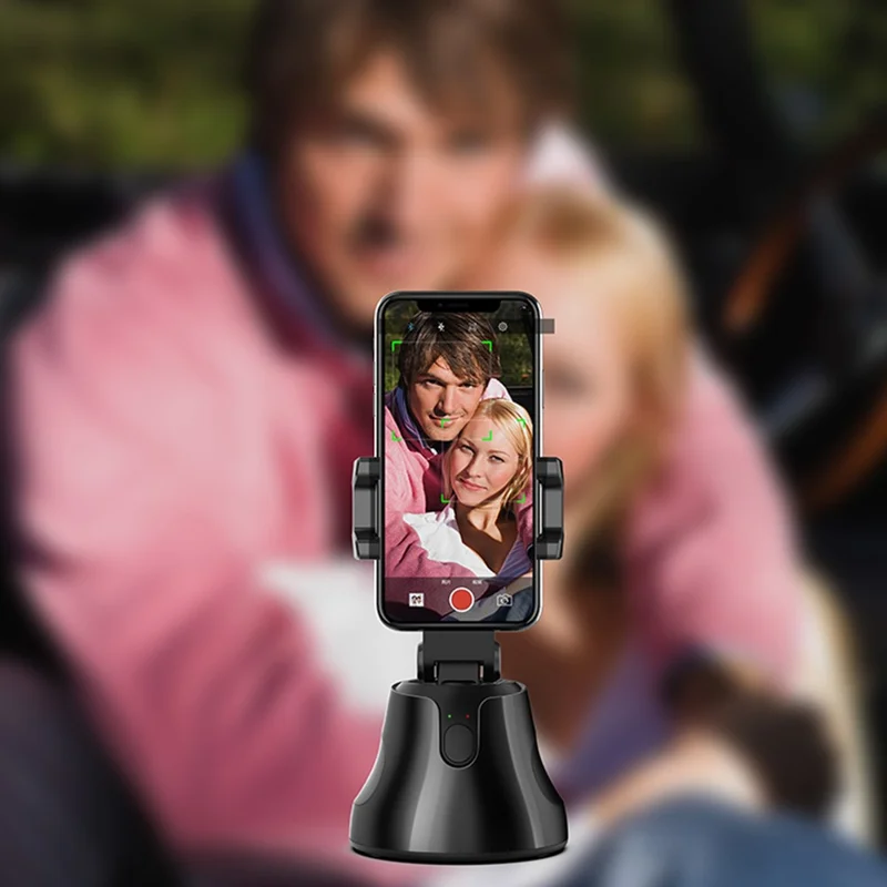 Q8 Auto Face Tracking Handy Gimbal Stativ, 360-Grad-Smart-Shooting-Stabilisator mit Objektverfolgung für Vlog, Live-Streaming, Videoaufnahme - Schwarz