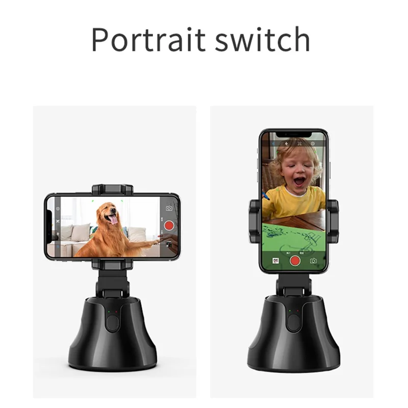 Q8 Auto Face Tracking Handy Gimbal Stativ, 360-Grad-Smart-Shooting-Stabilisator mit Objektverfolgung für Vlog, Live-Streaming, Videoaufnahme - Schwarz