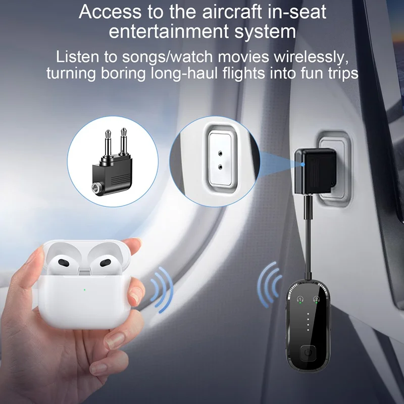 Bluetooth-kompatibler 5.4-Sender-Empfänger 2 in 1 Dual-Link-Audioadapter – Schwarz