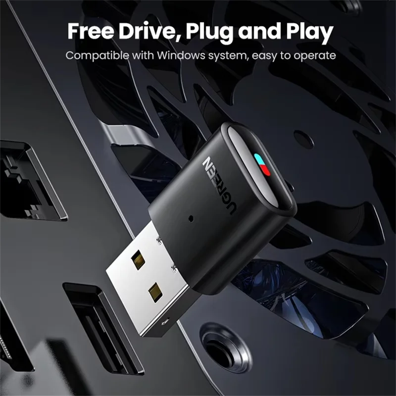 UGREEN CM408 Bluetooth 5.0 USB-adapter för PS4 Pro / PS5 / Nintendo Switch / PC Trådlösa hörlurar Ljudsändare
