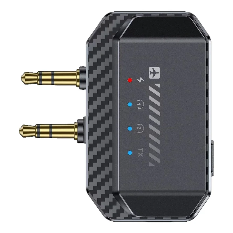 GT36 Bluetooth 6.0 Audio-Transmitter, Dual 3,5-mm-AUX-Adapter für Flugzeugsitz-Unterhaltungssystem