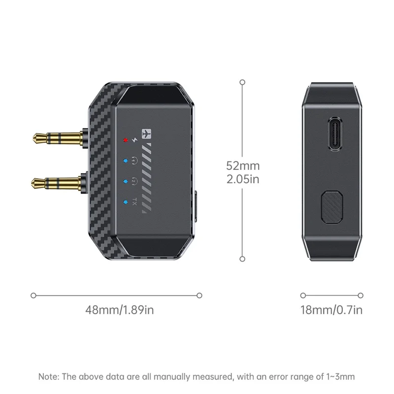 GT36 Bluetooth 6.0 Audio-Transmitter, Dual 3,5-mm-AUX-Adapter für Flugzeugsitz-Unterhaltungssystem