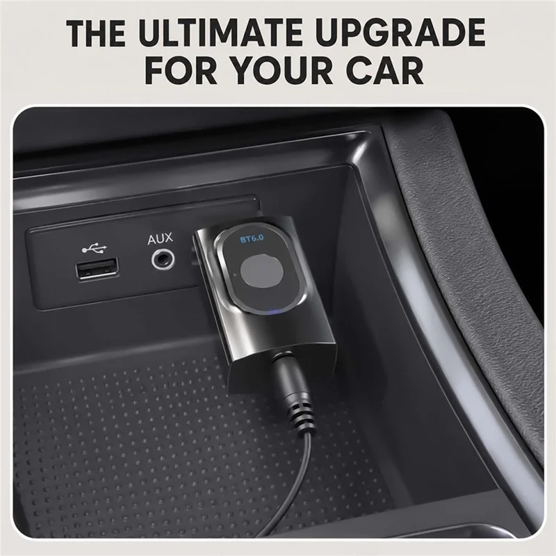 T8 2 in 1 Bluetooth-compatible 6.0 Transmitter Receiver 15m Transmission Range 3.5mm AUX USB Adapter for TV Car Stereo - Black