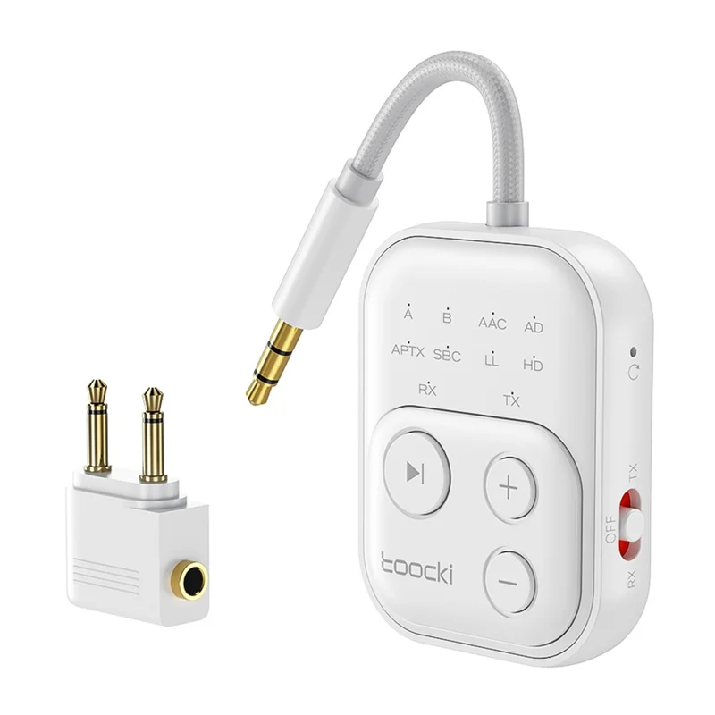 TOOCKI BT06 2 in 1 Bluetooth-compatible Audio Receiver Transmitter 3.5mm AUX 10M Range Adapter for Car TV Airplane
