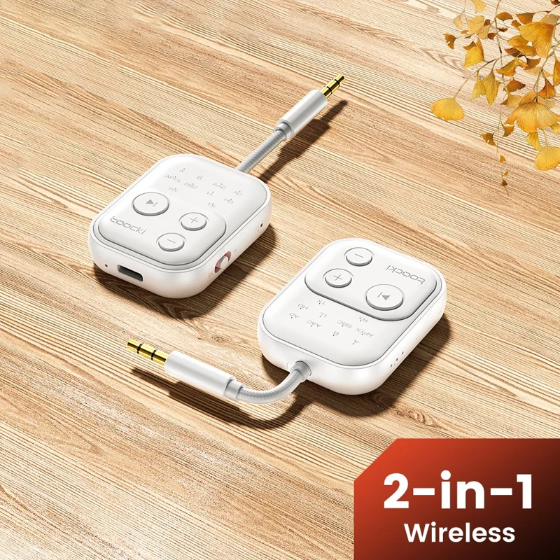 TOOCKI BT06 2 in 1 Bluetooth-compatible Audio Receiver Transmitter 3.5mm AUX 10M Range Adapter for Car TV Airplane