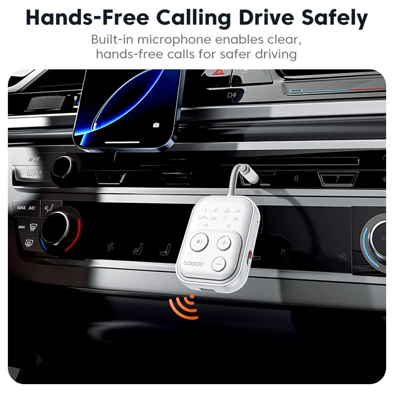 TOOCKI BT06 2 in 1 Bluetooth-compatible Audio Receiver Transmitter 3.5mm AUX 10M Range Adapter for Car TV Airplane