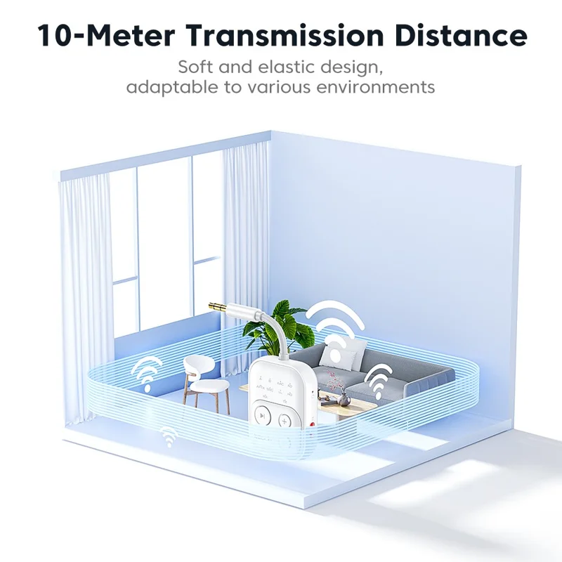 TOOCKI BT06 2 in 1 Bluetooth-compatible Audio Receiver Transmitter 3.5mm AUX 10M Range Adapter for Car TV Airplane
