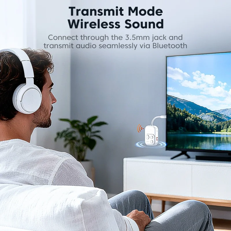 TOOCKI BT06 2 in 1 Bluetooth-compatible Audio Receiver Transmitter 3.5mm AUX 10M Range Adapter for Car TV Airplane