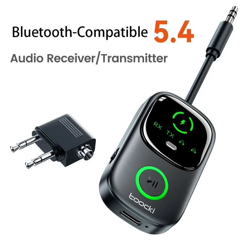 TOOCKI BT05 2 in 1 Bluetooth-compatible Audio Receiver Transmitter 3.5mm V5.4 Dual Mode Audio Adapter for Car TV