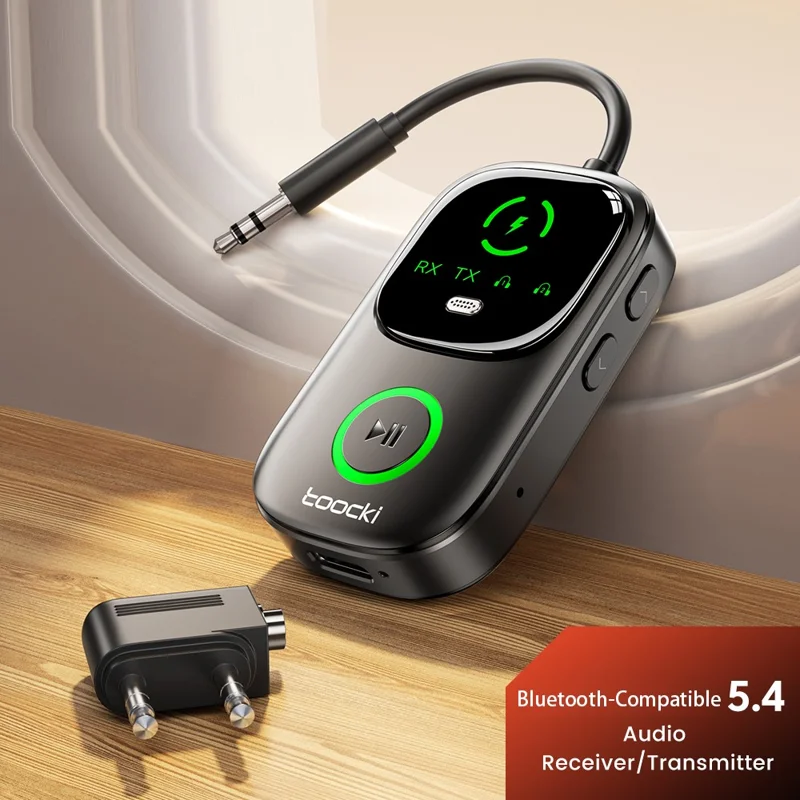 TOOCKI BT05 2 in 1 Bluetooth-compatible Audio Receiver Transmitter 3.5mm V5.4 Dual Mode Audio Adapter for Car TV