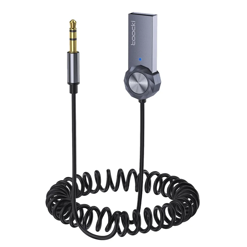 TOOCKI TQ-BT02 Car AUX Bluetooth-compatible Adapter 5.4 3.5mm USB Audio Receiver for Car Speaker