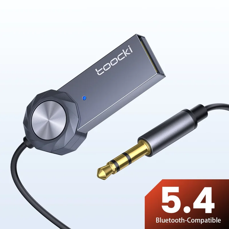 TOOCKI TQ-BT02 Car AUX Bluetooth-compatible Adapter 5.4 3.5mm USB Audio Receiver for Car Speaker