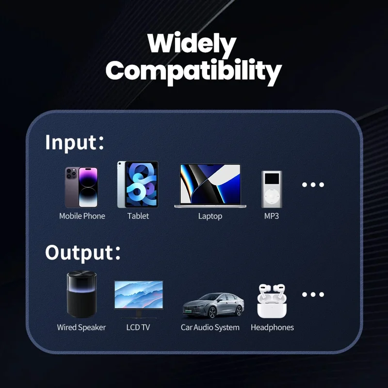 TOOCKI TQ-BT02 Car AUX Bluetooth-compatible Adapter 5.4 3.5mm USB Audio Receiver for Car Speaker