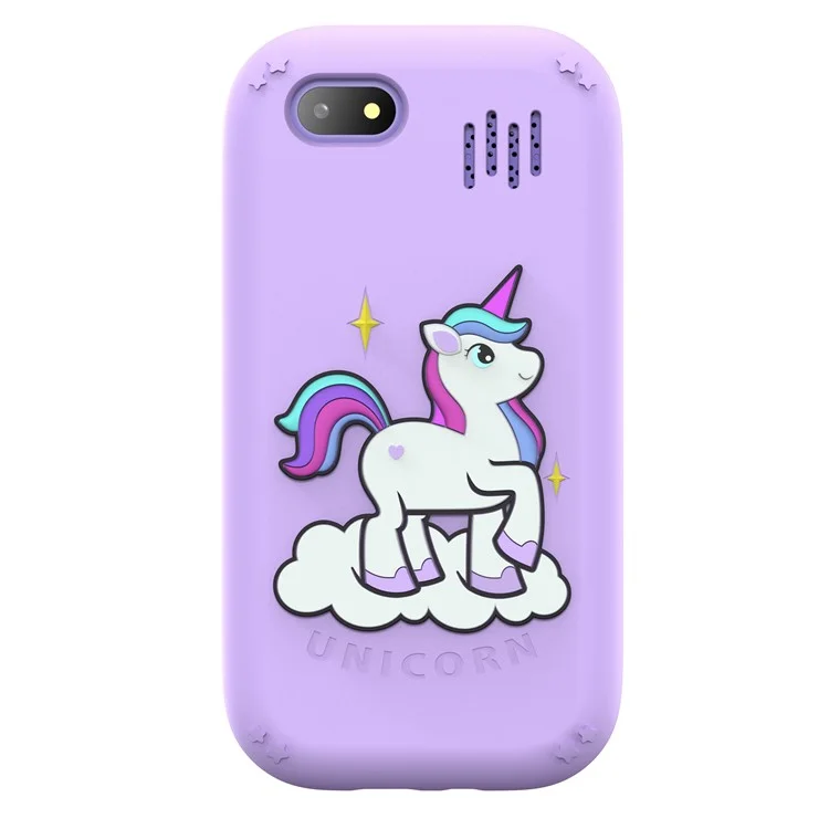 W9 Fotocamera per bambini con design a cartoni animati, schermo da 2,8 pollici, giochi, sveglia, fotocamera HD ricaricabile - Viola