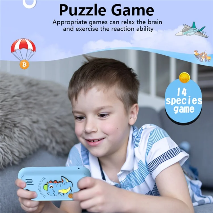 W9 Fotocamera per bambini con design a cartoni animati, schermo da 2,8 pollici, giochi, sveglia, fotocamera HD ricaricabile - Viola