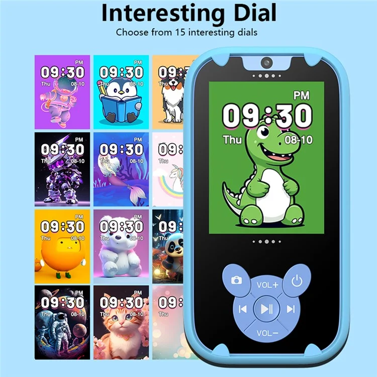 W9 Fotocamera per bambini con design a cartoni animati, schermo da 2,8 pollici, giochi, sveglia, fotocamera HD ricaricabile - Viola