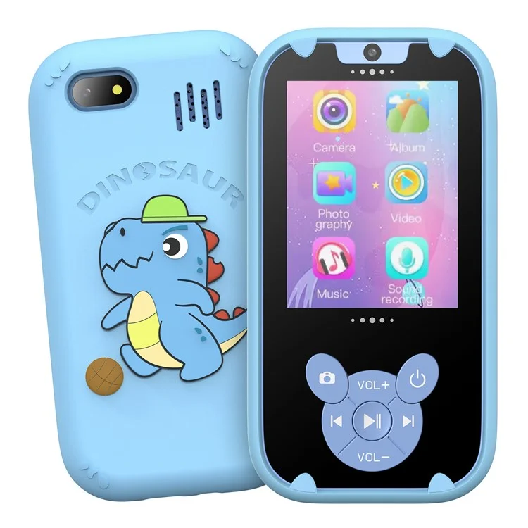 Cámara Juego de diseño de dibujos animados W9 de 2.8 pulgadas Reloj despertador recargable HD Cámara de juguete - Azul